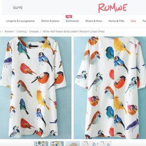 ROMWE Bird Dress - brand new